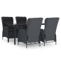 vidaXL 5-tlg. Garten-Essgruppe Dunkelgrau Poly Rattan vidaXL 5-tlg. Garten-Essgruppe Dunkelgrau Poly Rattan