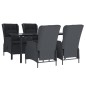 vidaXL 5-tlg. Garten-Essgruppe Dunkelgrau Poly Rattan vidaXL 5-tlg. Garten-Essgruppe Dunkelgrau Poly Rattan