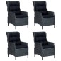 vidaXL 5-tlg. Garten-Essgruppe Dunkelgrau Poly Rattan vidaXL 5-tlg. Garten-Essgruppe Dunkelgrau Poly Rattan