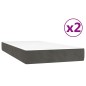 vidaXL Boxspringbett mit Matratze Dunkelgrau 200x200 cm Samt vidaXL Boxspringbett mit Matratze Dunkelgrau 200x200 cm Samt