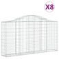 vidaXL Gabionen mit Hochbogen 8 Stk. 200x30x100/120cm Verzinktes Eisen vidaXL Gabionen mit Hochbogen 8 Stk. 200x30x100/120cm Verzinktes Eisen