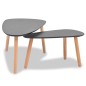 vidaXL Beistelltisch Set 2 Stk. Kiefernholz Massiv Schwarz vidaXL Beistelltisch Set 2 Stk. Kiefernholz Massiv Schwarz