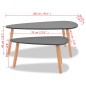 vidaXL Beistelltisch Set 2 Stk. Kiefernholz Massiv Schwarz vidaXL Beistelltisch Set 2 Stk. Kiefernholz Massiv Schwarz