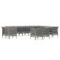 vidaXL 13-tlg. Garten-Lounge-Set mit Kissen Grau Poly Rattan vidaXL 13-tlg. Garten-Lounge-Set mit Kissen Grau Poly Rattan