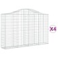 vidaXL Gabionen mit Hochbogen 4 Stk. 200x30x120/140cm Verzinktes Eisen vidaXL Gabionen mit Hochbogen 4 Stk. 200x30x120/140cm Verzinktes Eisen