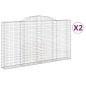 vidaXL Gabionen mit Hochbogen 2 Stk. 300x30x160/180cm Verzinktes Eisen vidaXL Gabionen mit Hochbogen 2 Stk. 300x30x160/180cm Verzinktes Eisen