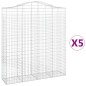 vidaXL Gabionen mit Hochbogen 5 Stk. 200x50x220/240cm Verzinktes Eisen vidaXL Gabionen mit Hochbogen 5 Stk. 200x50x220/240cm Verzinktes Eisen