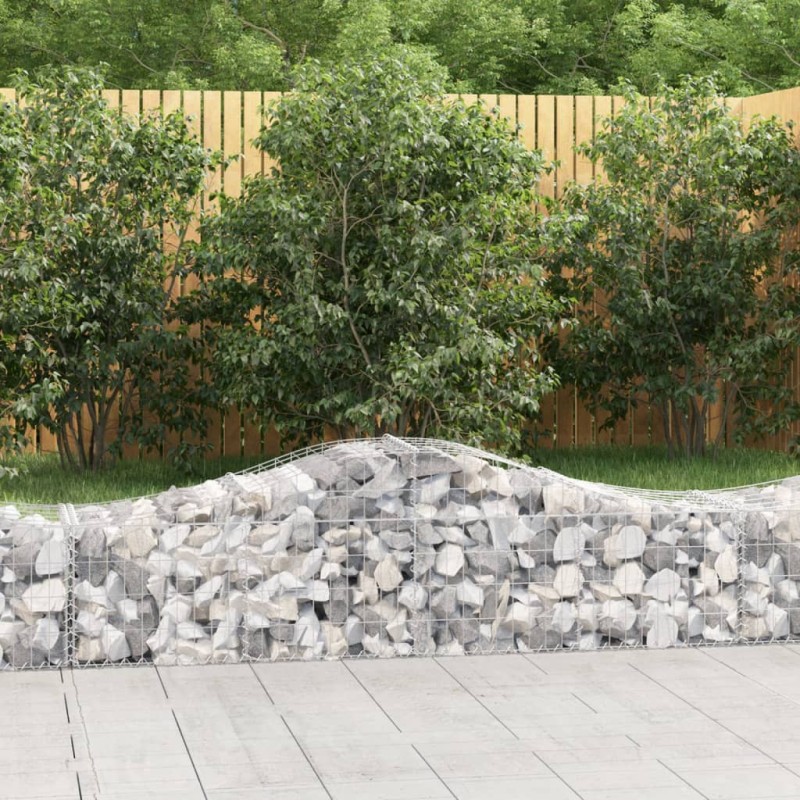 vidaXL Gabionen mit Hochbogen 11 Stk. 200x50x40/60 cm Verzinktes Eisen vidaXL Gabionen mit Hochbogen 11 Stk. 200x50x40/60 cm Verzinktes Eisen