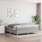 vidaXL Boxspringbett mit Matratze Hellgrau 160x200 cm Stoff vidaXL Boxspringbett mit Matratze Hellgrau 160x200 cm Stoff