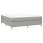 vidaXL Boxspringbett mit Matratze Hellgrau 160x200 cm Stoff vidaXL Boxspringbett mit Matratze Hellgrau 160x200 cm Stoff