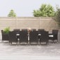 vidaXL 11-tlg. Garten-Essgruppe mit Kissen Schwarz Poly Rattan vidaXL 11-tlg. Garten-Essgruppe mit Kissen Schwarz Poly Rattan
