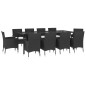 vidaXL 11-tlg. Garten-Essgruppe mit Kissen Schwarz Poly Rattan vidaXL 11-tlg. Garten-Essgruppe mit Kissen Schwarz Poly Rattan