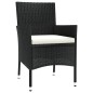 vidaXL 11-tlg. Garten-Essgruppe mit Kissen Schwarz Poly Rattan vidaXL 11-tlg. Garten-Essgruppe mit Kissen Schwarz Poly Rattan