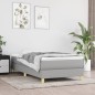 vidaXL Boxspringbett mit Matratze Hellgrau 90x200 cm Stoff vidaXL Boxspringbett mit Matratze Hellgrau 90x200 cm Stoff