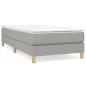 vidaXL Boxspringbett mit Matratze Hellgrau 90x200 cm Stoff vidaXL Boxspringbett mit Matratze Hellgrau 90x200 cm Stoff