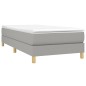 vidaXL Boxspringbett mit Matratze Hellgrau 90x200 cm Stoff vidaXL Boxspringbett mit Matratze Hellgrau 90x200 cm Stoff