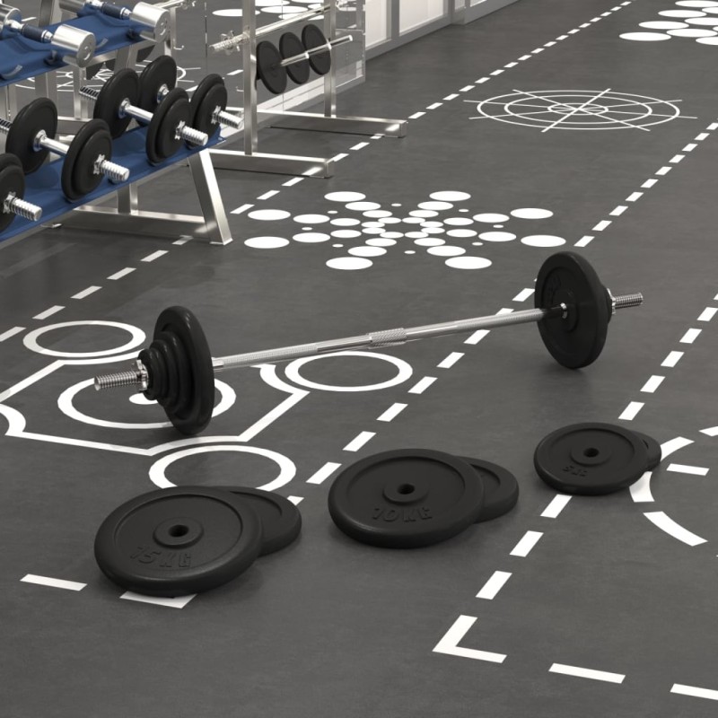 vidaXL Langhantel mit Gewichten 90 kg vidaXL Langhantel mit Gewichten 90 kg