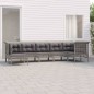vidaXL 7-tlg. Garten-Lounge-Set mit Kissen Grau Poly Rattan vidaXL 7-tlg. Garten-Lounge-Set mit Kissen Grau Poly Rattan