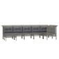 vidaXL 7-tlg. Garten-Lounge-Set mit Kissen Grau Poly Rattan vidaXL 7-tlg. Garten-Lounge-Set mit Kissen Grau Poly Rattan
