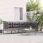vidaXL 5-tlg. Garten-Lounge-Set mit Kissen Grau Poly Rattan vidaXL 5-tlg. Garten-Lounge-Set mit Kissen Grau Poly Rattan
