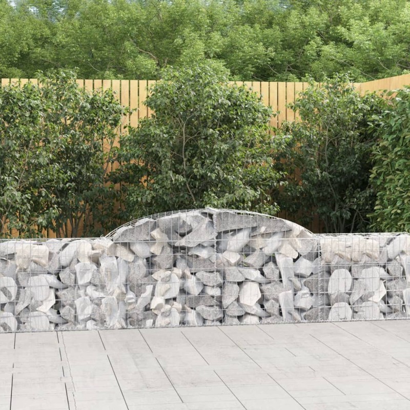 vidaXL Gabionen mit Hochbogen 10 Stk. 300x30x60/80 cm Verzinktes Eisen vidaXL Gabionen mit Hochbogen 10 Stk. 300x30x60/80 cm Verzinktes Eisen