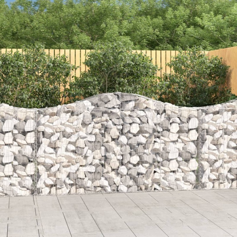 vidaXL Gabionen mit Hochbogen 9 Stk. 200x30x100/120cm Verzinktes Eisen vidaXL Gabionen mit Hochbogen 9 Stk. 200x30x100/120cm Verzinktes Eisen
