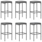 vidaXL 7-tlg. Gartenbar-Set mit Kissen Grau Poly Rattan vidaXL 7-tlg. Gartenbar-Set mit Kissen Grau Poly Rattan