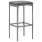 vidaXL 7-tlg. Gartenbar-Set mit Kissen Grau Poly Rattan vidaXL 7-tlg. Gartenbar-Set mit Kissen Grau Poly Rattan