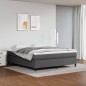 vidaXL Boxspringbett mit Matratze Grau 160x200 cm Kunstleder vidaXL Boxspringbett mit Matratze Grau 160x200 cm Kunstleder