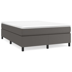 vidaXL Boxspringbett mit Matratze Grau 160x200 cm Kunstleder