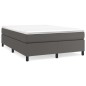 vidaXL Boxspringbett mit Matratze Grau 160x200 cm Kunstleder vidaXL Boxspringbett mit Matratze Grau 160x200 cm Kunstleder