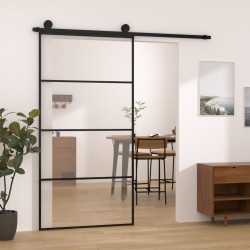 vidaXL Schiebetür mit Beschlag 102,5x205 cm ESG-Glas & Aluminium