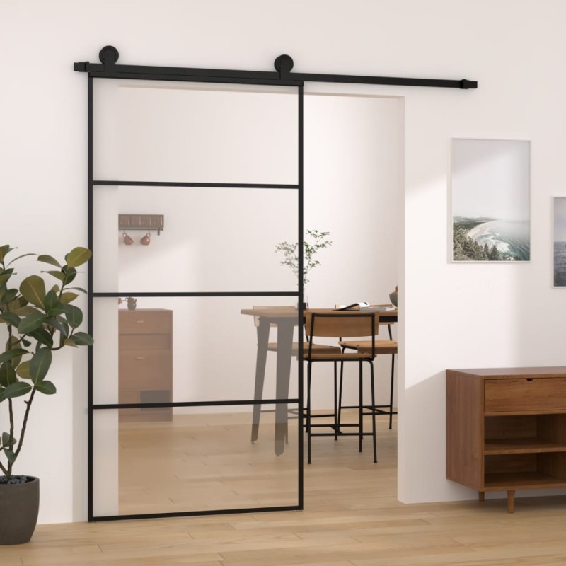 vidaXL Schiebetür mit Beschlag 102,5x205 cm ESG-Glas & Aluminium vidaXL Schiebetür mit Beschlag 102,5x205 cm ESG-Glas & Aluminium