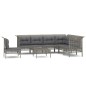 vidaXL 8-tlg. Garten-Lounge-Set mit Kissen Grau Poly Rattan vidaXL 8-tlg. Garten-Lounge-Set mit Kissen Grau Poly Rattan