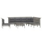vidaXL 8-tlg. Garten-Lounge-Set mit Kissen Grau Poly Rattan vidaXL 8-tlg. Garten-Lounge-Set mit Kissen Grau Poly Rattan