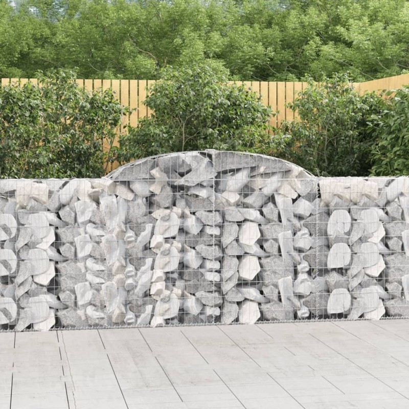 vidaXL Gabionen mit Hochbogen 13 Stk 300x30x100/120cm Verzinktes Eisen vidaXL Gabionen mit Hochbogen 13 Stk 300x30x100/120cm Verzinktes Eisen