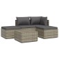 vidaXL 5-tlg. Garten-Lounge-Set mit Kissen Grau Poly Rattan vidaXL 5-tlg. Garten-Lounge-Set mit Kissen Grau Poly Rattan