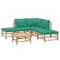vidaXL 6-tlg. Garten-Lounge-Set mit Grünen Kissen Bambus vidaXL 6-tlg. Garten-Lounge-Set mit Grünen Kissen Bambus