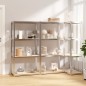 vidaXL Regale mit 4 Böden 3 Stk. Silbern Stahl & Holzwerkstoff vidaXL Regale mit 4 Böden 3 Stk. Silbern Stahl & Holzwerkstoff