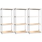 vidaXL Regale mit 4 Böden 3 Stk. Silbern Stahl & Holzwerkstoff vidaXL Regale mit 4 Böden 3 Stk. Silbern Stahl & Holzwerkstoff