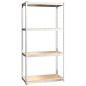 vidaXL Regale mit 4 Böden 3 Stk. Silbern Stahl & Holzwerkstoff vidaXL Regale mit 4 Böden 3 Stk. Silbern Stahl & Holzwerkstoff