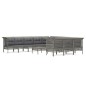 vidaXL 12-tlg. Garten-Lounge-Set mit Kissen Grau Poly Rattan vidaXL 12-tlg. Garten-Lounge-Set mit Kissen Grau Poly Rattan