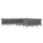 vidaXL 12-tlg. Garten-Lounge-Set mit Kissen Grau Poly Rattan vidaXL 12-tlg. Garten-Lounge-Set mit Kissen Grau Poly Rattan