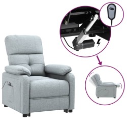 vidaXL Relaxsessel Elektrisch Hellgrau Stoff