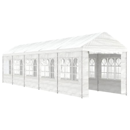 vidaXL Pavillon mit Dach Weiß 11,15x2,28x2,69 m Polyethylen