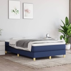 vidaXL Boxspringbett mit Matratze Blau 120x200 cm Stoff