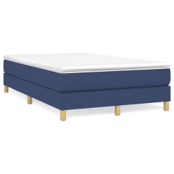 vidaXL Boxspringbett mit Matratze Blau 120x200 cm Stoff