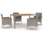vidaXL 5-tlg. Garten-Essgruppe mit Kissen Grau Poly Rattan vidaXL 5-tlg. Garten-Essgruppe mit Kissen Grau Poly Rattan