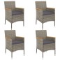 vidaXL 5-tlg. Garten-Essgruppe mit Kissen Grau Poly Rattan vidaXL 5-tlg. Garten-Essgruppe mit Kissen Grau Poly Rattan
