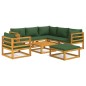 vidaXL 8-tlg. Garten-Lounge-Set mit Grünen Kissen Massivholz vidaXL 8-tlg. Garten-Lounge-Set mit Grünen Kissen Massivholz